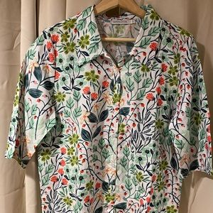 MISSLOOK short sleeve button down top size large